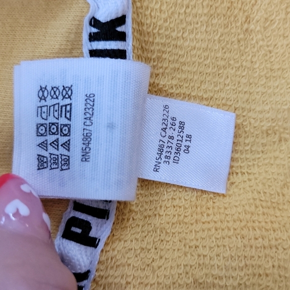 Pink Pullover Quarter Zip Sweater Size X Small Yellow - Picture 6 of 7